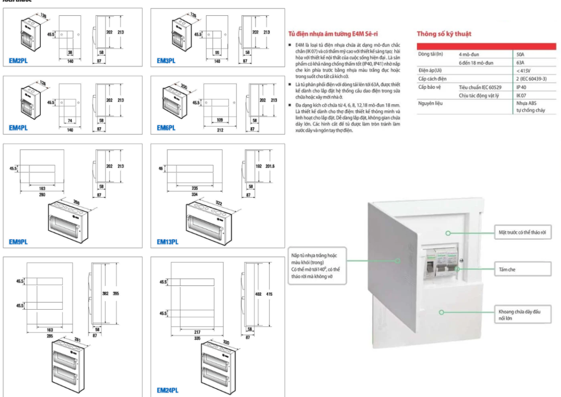 Mua tủ điện dân dụng âm tường loại 4 module Sino chính hãng 5 Hướng dẫn mua tủ điện dân dụng âm tường loại 4 module Sino chính hãng