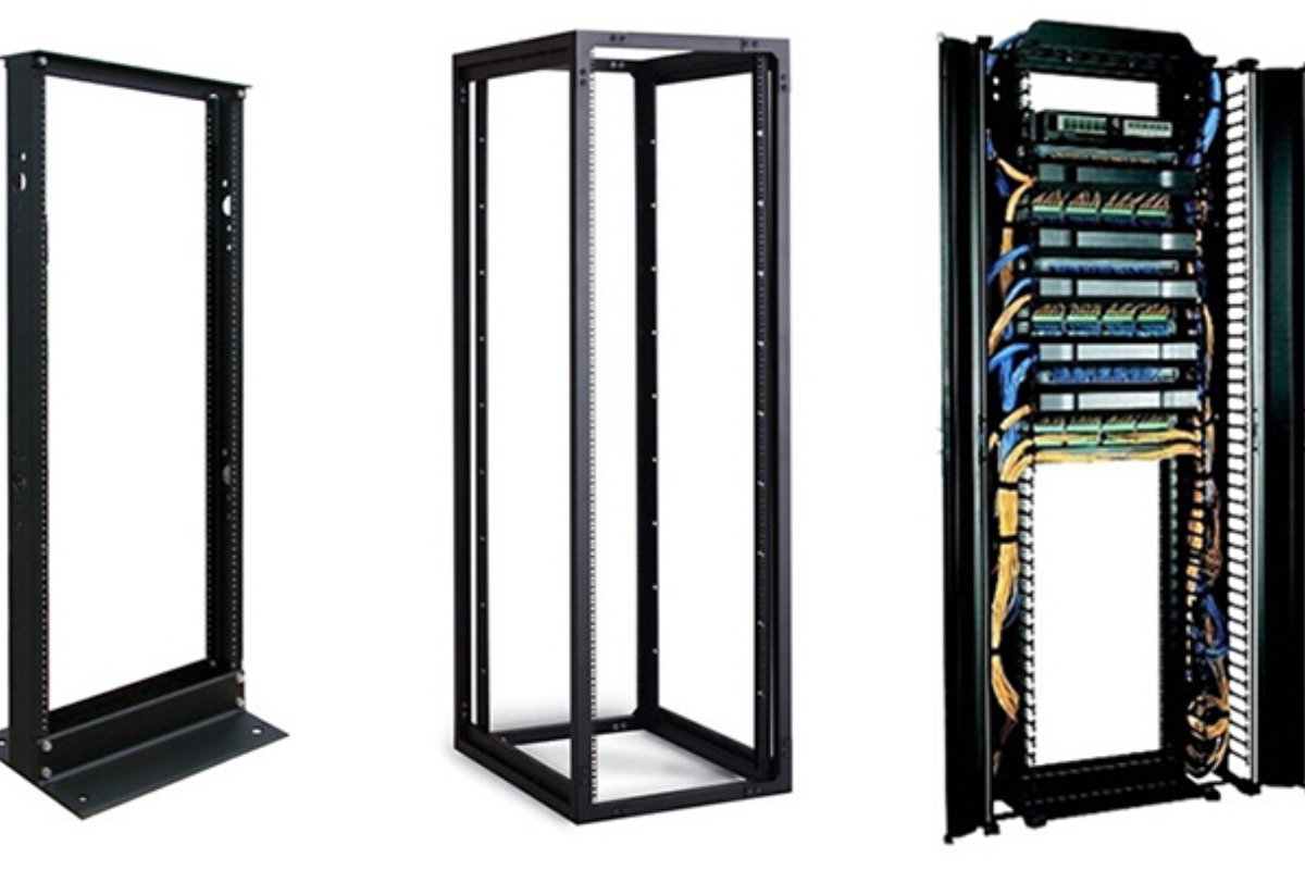 Open rack 3 Vì sao các phòng lab nên dùng tủ rack open frame 4 trụ