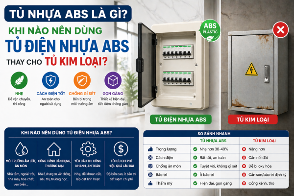 Tủ nhựa ABS là gì? Khi nào nên dùng tủ điện nhựa ABS thay cho tủ kim loại?