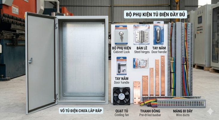 Phụ kiện tủ điện gồm những gì? Danh mục cần có để tủ vận hành ổn định và bền hơn